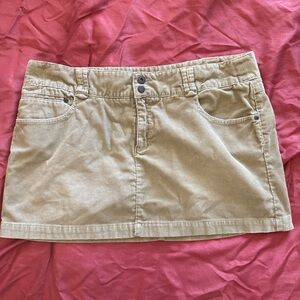 VTG Y2K American Eagle Corduroy Tan Mini Skirt Sz 14